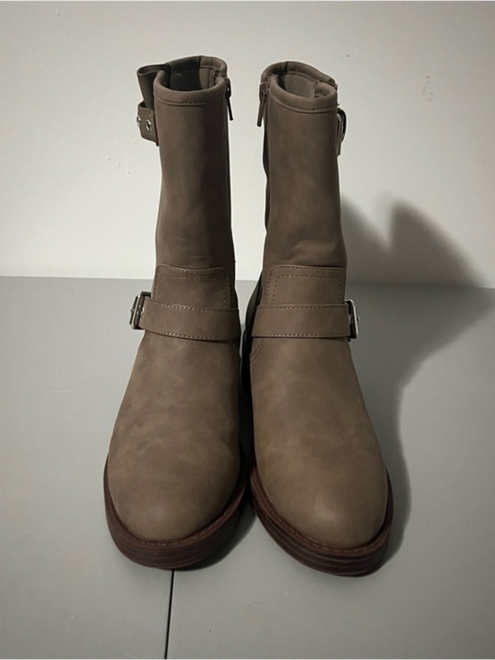 Dolce Vita Women's Buckle Moto Booties Dark Taupe Size 7 NWT